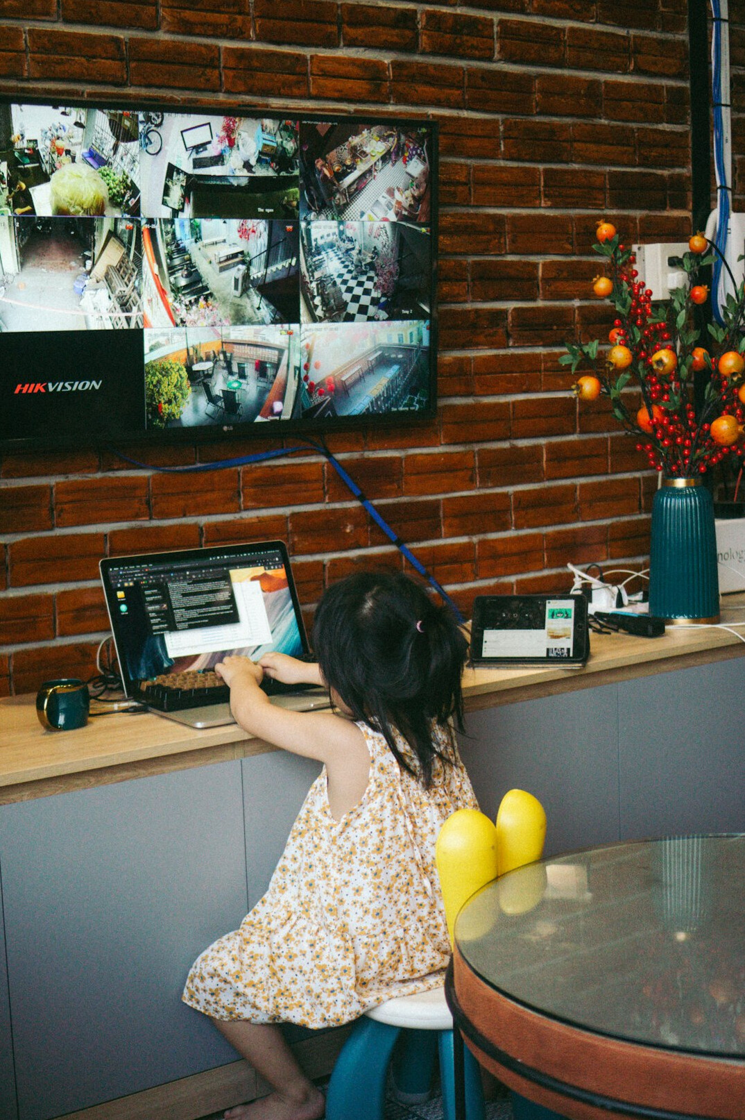 store security guard watching monitors