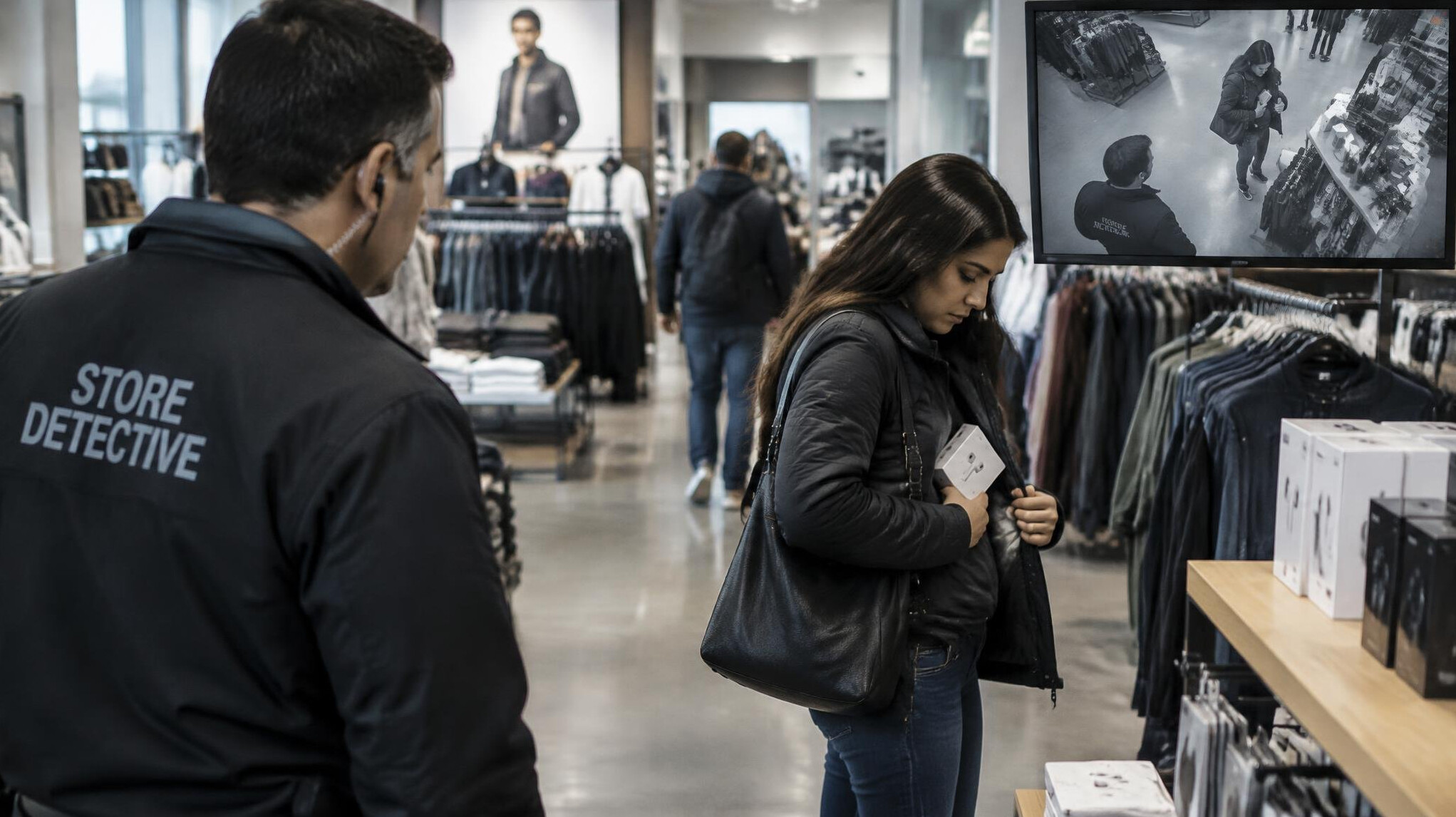 store detective observing customer